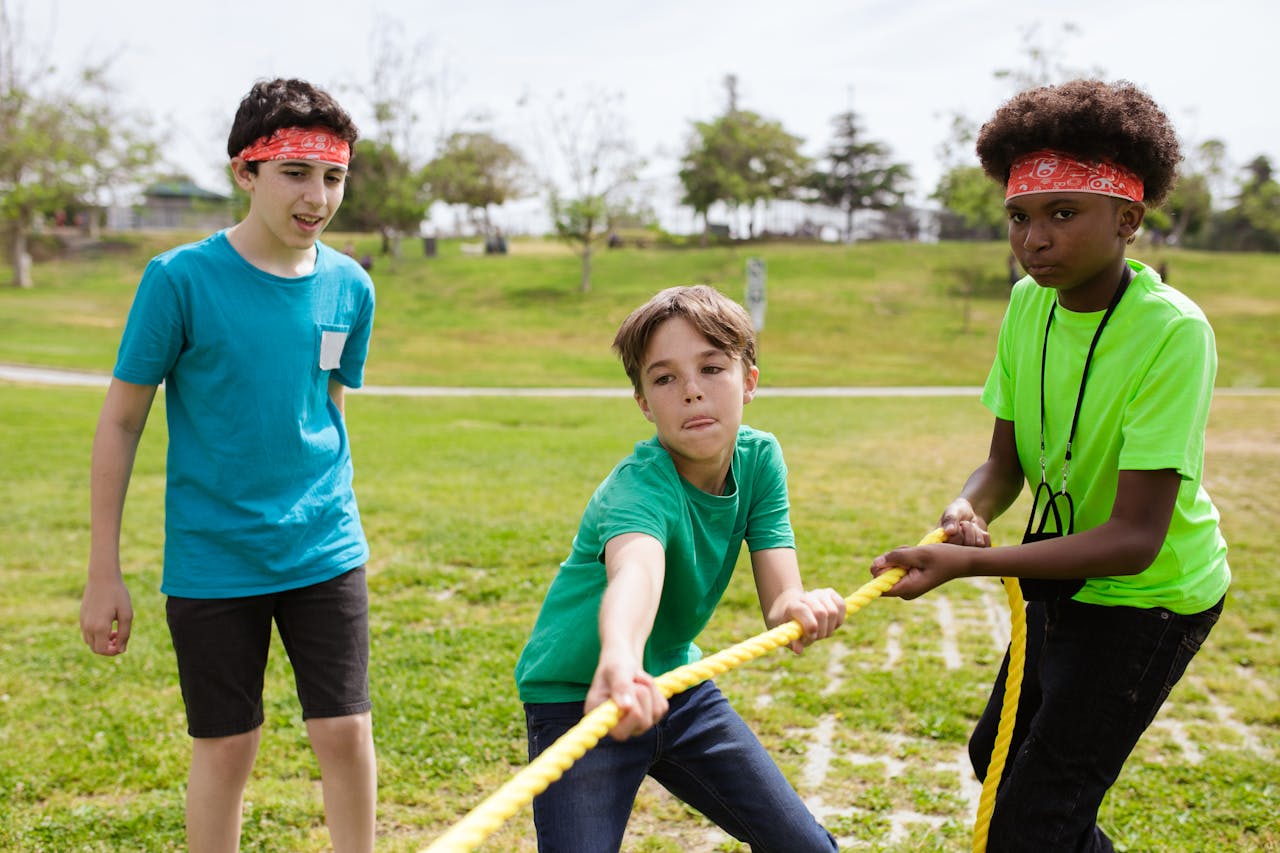 Tug of war outdoor kids activity